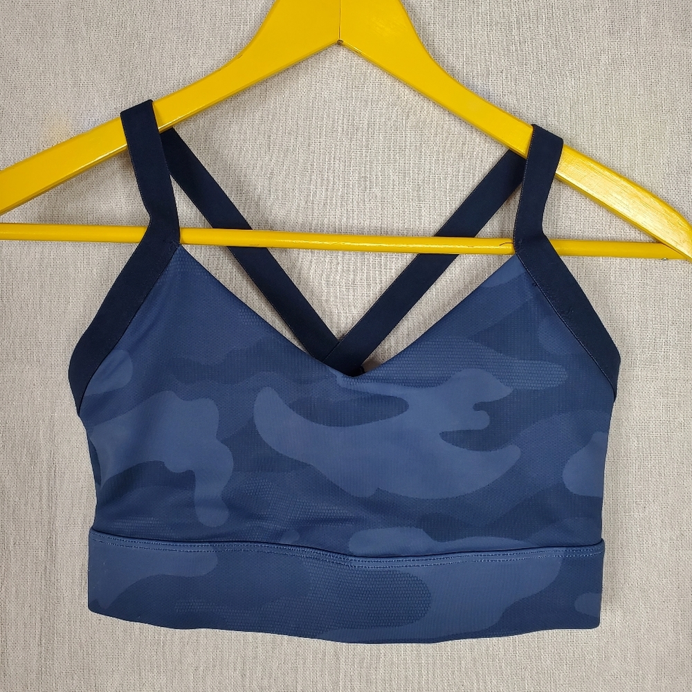 ♡ Lilybod Bella Sports Camouflage Sports Bra Size Small Blue Gray